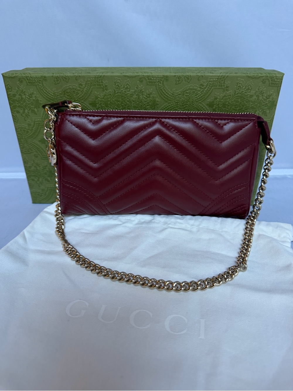 Gucci Quilted Burgundy Leather marmont small